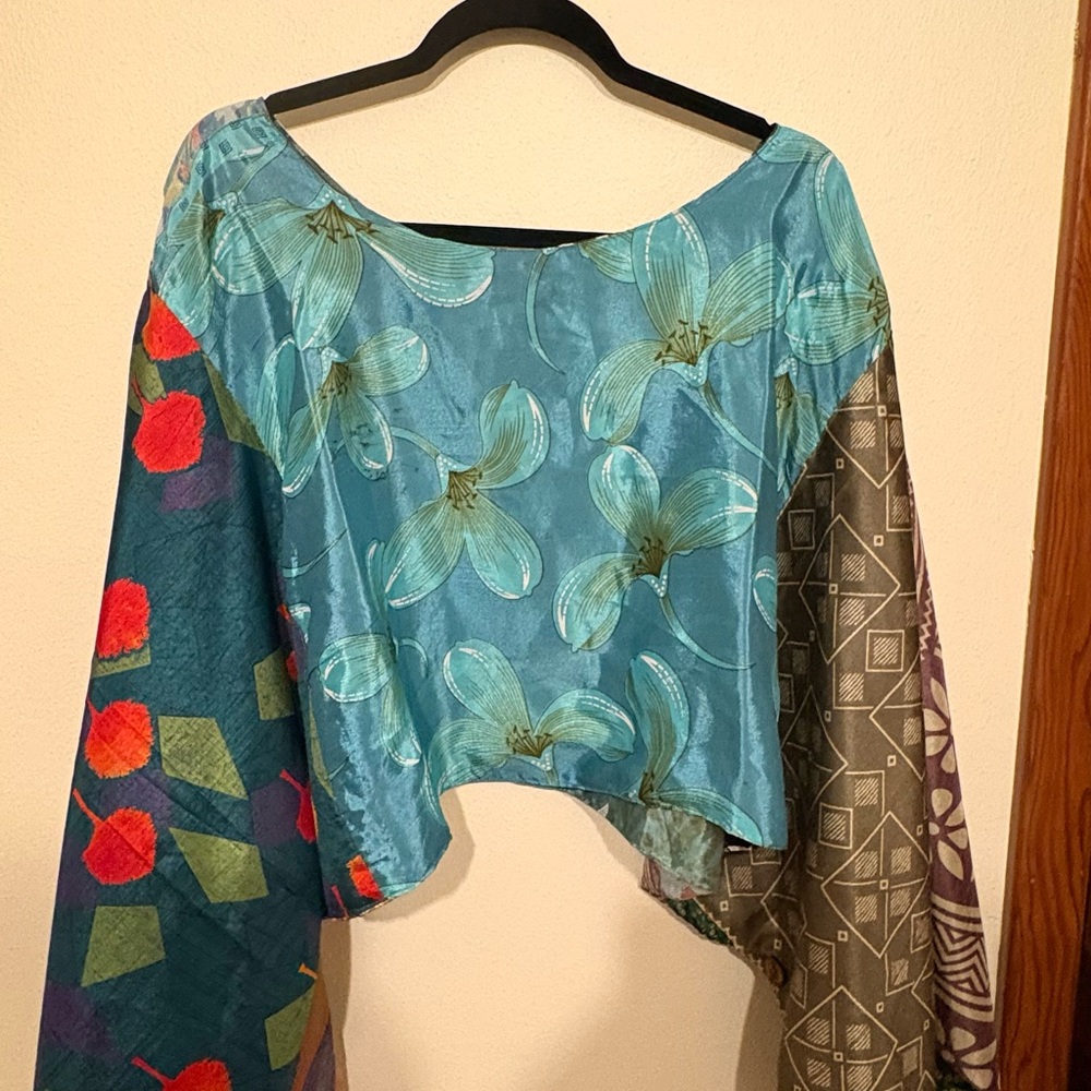Colorful Floral Patchwork Women's Blouse